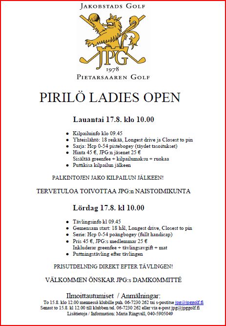 Du visar för närvarande Pirilö Ladies Open