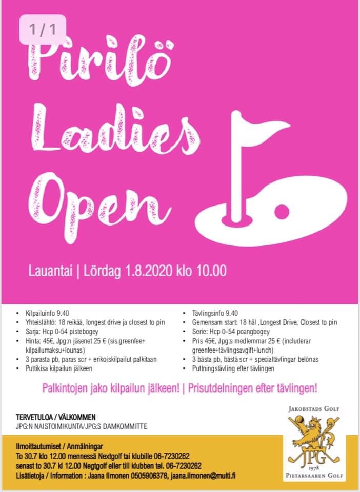 Läs mer om artikeln Pirilö Ladies Open 2020 lö 1.8