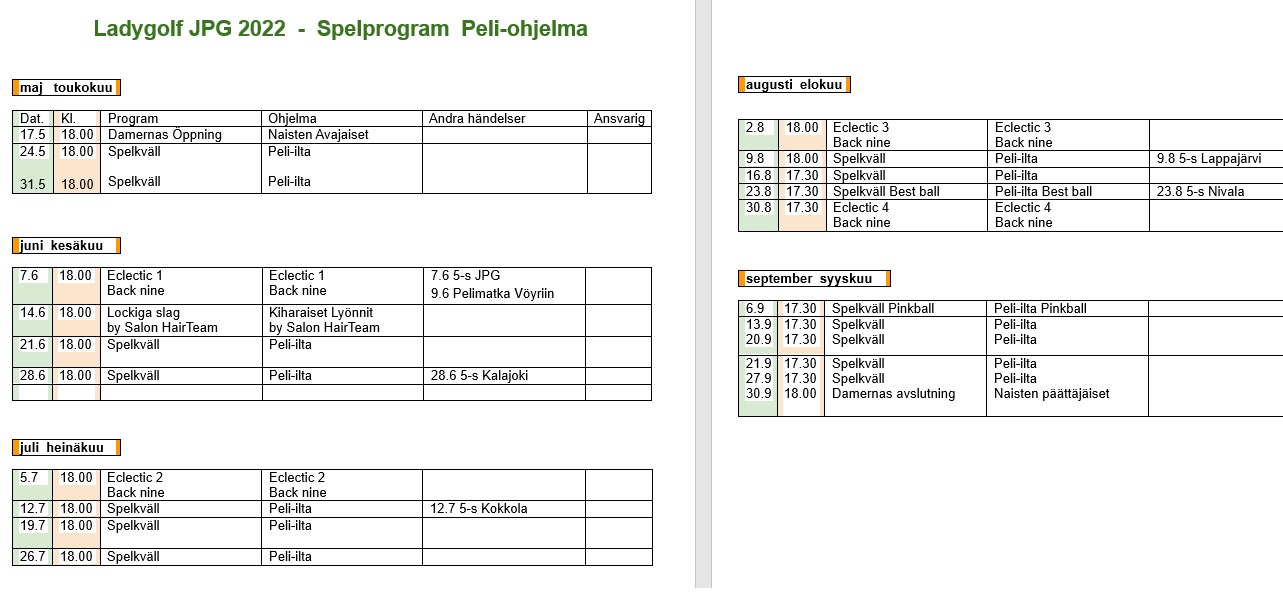 Läs mer om artikeln Ladygolf JPG 2022  –  Spelprogram